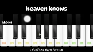 heaven knows - orange & lemons | perfect piano app tutorial | easy piano • ish2001