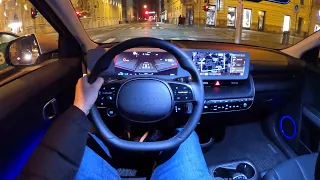 HYUNDAI IONIQ 5 (2022) - NIGHT POV drive (pure DRIVING, AMBIENT lights) AWD