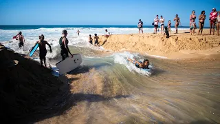 WILD RISING SWELL AND STATIONARY WAVE AT PIPELINE!