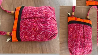 How to make the New design 3 zip sling bag/cross body bag/diy bag making tutorial/Sonu craft 72.