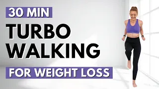 🔥30 Min TURBO WALKING for WEIGHT LOSS🔥Abs & Core Workout🔥ALL STANDING🔥NO JUMPING🔥KNEE FRIENDLY🔥