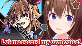 Sora records and provides her voices to the game developer during her stream [Hololive/Eng sub]