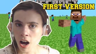 REACTING TO THE FIRST VERSION OF MINECRAFT!!!