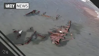 Storm reveals 120-year-old shipwreck in Great Salt Lake