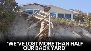 Beachfront homeowners helplessly watch as yards fall into ocean