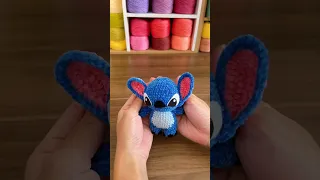 Mini Stitch (keychain version) #shorts #crochet #amigurumi #crochetpattern #crochettutorial