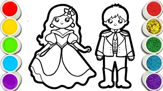 Beautiful Princess and Prince Drawing, Painting, Coloring for Kids and Toddlers