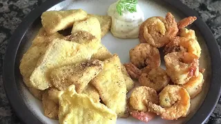 Fried fish  Using Louisiana fish fry seafood breading mix