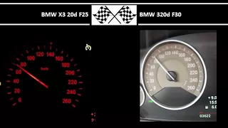 BMW X3 20d F25 VS. BMW 320d F30 - Acceleration 0-100km/h