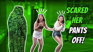 Scared Her Pants Off! | Las Vegas Bushman Prank