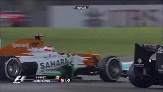 F1 2012 Abu Dhabi Perez, Grosjean & Webber Crash