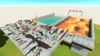 All Units Falling Into Lava and Water - Animal Revolt Battle Simulator