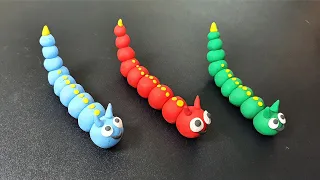 Caterpillar Clay Toys Making How To Make Caterpillar Clay Modelling For Kids clay worm clay art