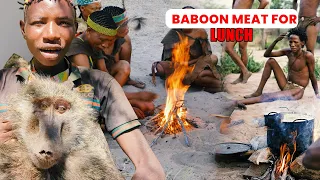 Why The Hadzabe Tribe Loves Eating Baboon Meat In The Summer | Cooking And Eating In The Wild