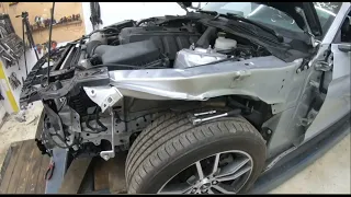 Кузовной ремонт после ДТП . Стапельные работы Ford Mustang