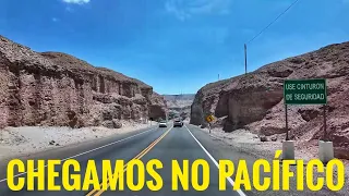 DEPOIS DAS DIFICULDADES DO DESERTO, CHEGAMOS NO OCEANO PACÍFICO NA CARRETERA PANAMERICANA DO PERU