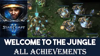 WELCOME TO THE JUNGLE Brutal ALL ACHIEVEMENTS and PROTOS BASE DESTROYED Starcraft II