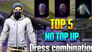 Top 5 No Top up dress combination garena free Fire Max