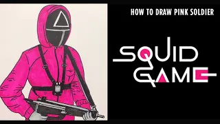 How To Draw Pink Soldier | SQUID GAME | Netflix