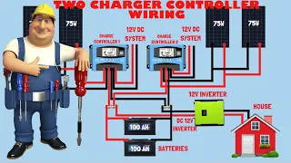 Solar panel wiring using Two charger controllers