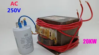 New Free Electricity 250V Generator AC 20KW AC cable and Big Transformer Generator