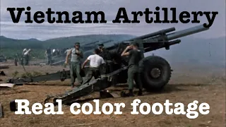 American artillery in Vietnam - compilation of genuine color footage