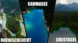 Caumasee, Crestasee, Rheinschlucht, Felsbachschlucht - Hiking in Flims - Switzerland 4k