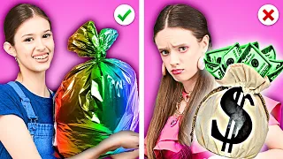 RICH UNPOPULAR VS BROKE POPULAR GIRL || Popular VS Nerd Types of Students by Crafty Panda School