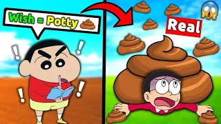 Anything Shinchan Write Became Real 😱 || Funny Game Roblox 😂