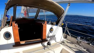Mainsheet Rigging, Block Sizing & Mainsail Reefing - Video #34 - Westsail 28 - "Starwhite"