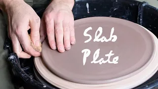 Making A Slab Plate on the Pottery Wheel from start to finish— narrated version