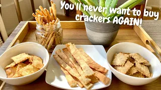 How To Make Sourdough Crackers With Olive Oil & Sea Salt | Sourdough Discard Recipe