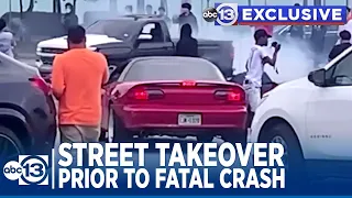 Video shows street takeover before fatal police chase