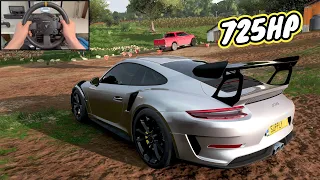 Rainy drive in Porsche 911 GT3 RS | Forza Horizon 5 | Thrustmaster TX Steering Wheel Gameplay (4K)