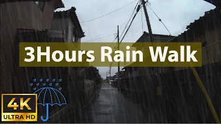 Relaxing Rain Walks /3-Hour Compilation of Soothing ASMR Rain Sounds on Umbrella for Deep Rest