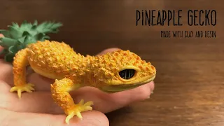 【Clay,UVresin】Pineapple gecko | DIY