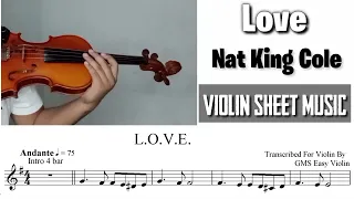 Free Sheet || LOVE - Nat King Cole || Violin Sheet Music