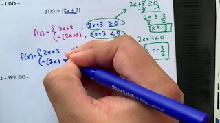 Converting Absolute Value Functions to Piecewise-Defined Functions