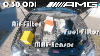 Mercedes C30 CDI AMG | Quick Service | Air Filter | Fuel Filter | MAF Sensor Replacement