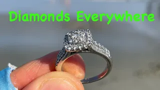 Metal Detecting Beach Treasure- Gold Ring Diamonds Everywhere!