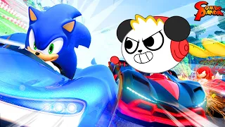 Sonic the Hedgehog VS Combo Panda! Let's Play Sonic Racing!