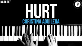 Christina Aguilera - Hurt Karaoke SLOWER Acoustic Piano Instrumental Cover Lyrics