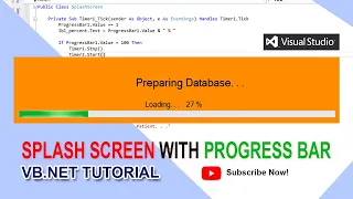 VB.NET - How to create Splash Screen with Progress bar | vb net tutorial