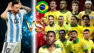 Messi 🆚 Brazil Legends 👑💥(Pele Ronaldinho Neymar R9 Kaka Carlos Cafu Romario ) Ultra Vs Final🔥💪