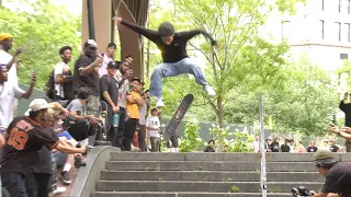 BROOKLYN BANKS 9 STAIR BEST TRICK CONTEST GO SKATE DAY NYC 2023 (FULL LIVE FEED)