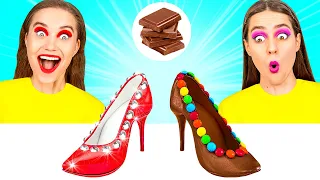 Reto de Chocolate Comida Rica vs Pobre #5 | Guerra de chicas con chocolate de DaRaDa Challenge