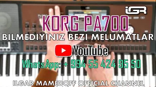 Korg Pa700, Pa1000 Qısa-Qısa Bilgilər. (Format, Set Yazmaq, Ritim-Səs Düzəltmək, Ritimə Pad Yazmaq)