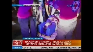 UB: Nakainom umanong rider, sugatan matapos sumalpok sa isang kotse