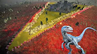 4,000,000 VELOCIRAPTORS vs HUMANITY ARMY - Ultimate Epic Battle Simulator 2