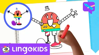 How to Draw BABY BOT 🤖 | Art For Kids 🎨 CRAFTS by Lingokids